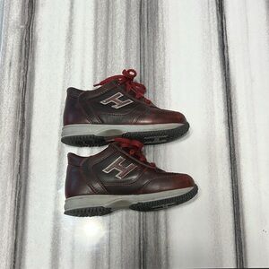 Hogan Red Sneakers with Decorative Stitching